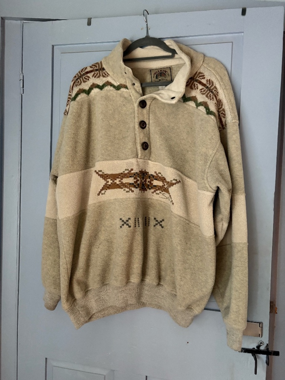 Vintage Walking Silvy Italian Wool Half-Button Pullover